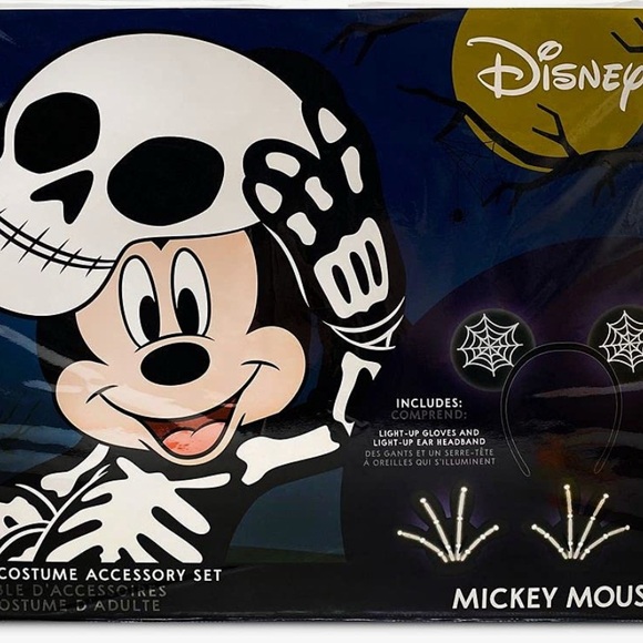 Mickey Mouse Light Up Skeleton Costume Accessory Set for Adults - Picture 1 of 10